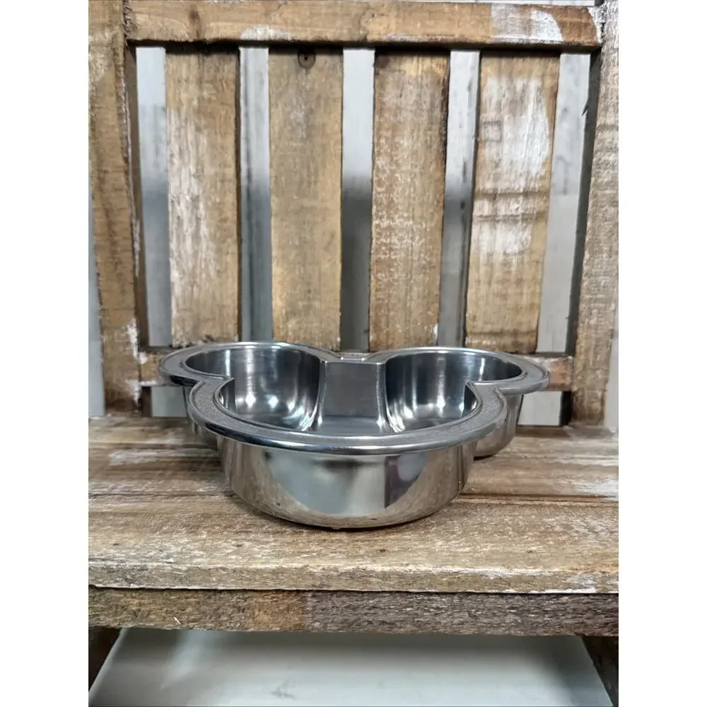 Vintage Disney Iconic Mickey Mouse Ears Metal Silver Bowl New In Box